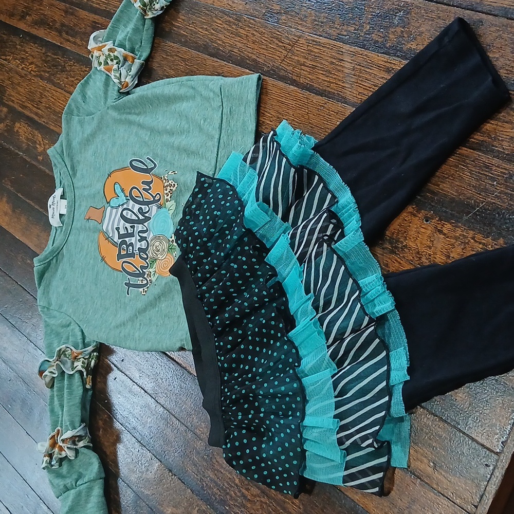 Baby Essentials Black and Teal Outfit